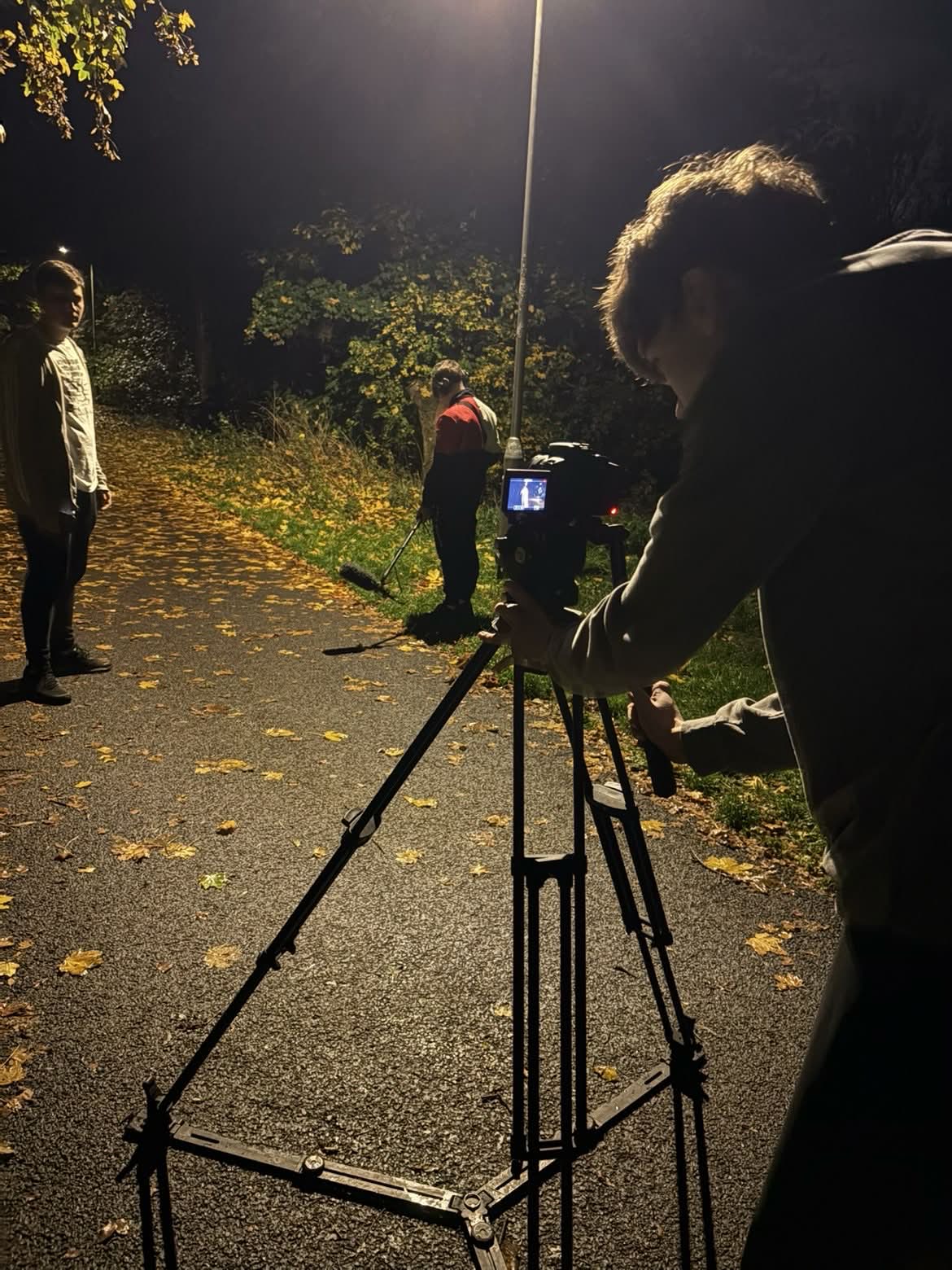 George filming behind the scenes