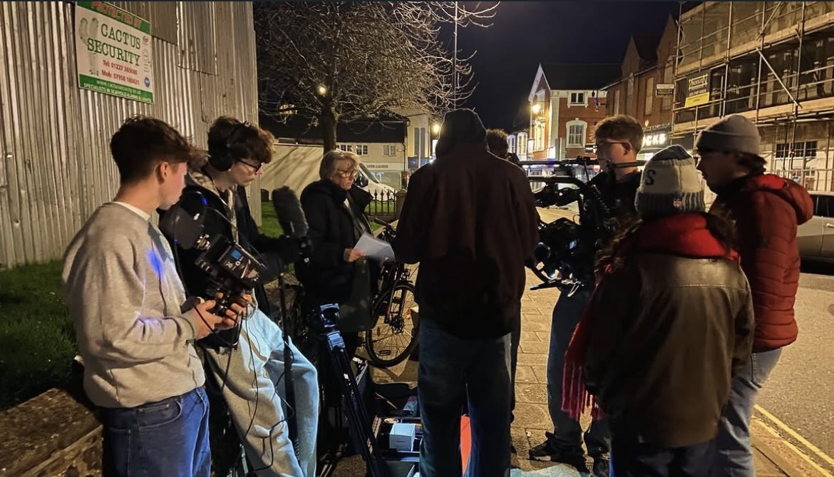 Behind the scenes with the film crew